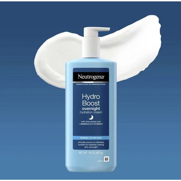 Neutrogena Hydro Boost Overnight Hydration Cream with Hyaluronic Acid 16 oz New - Picture 3 of 3